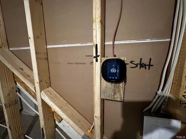 a view of balcony with wooden floor