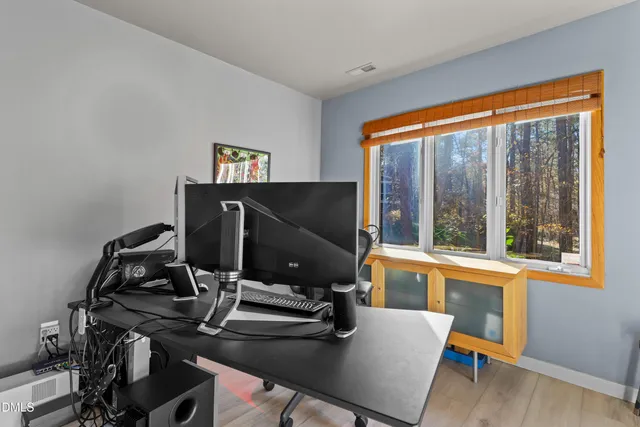 a view of a wooden door of a house