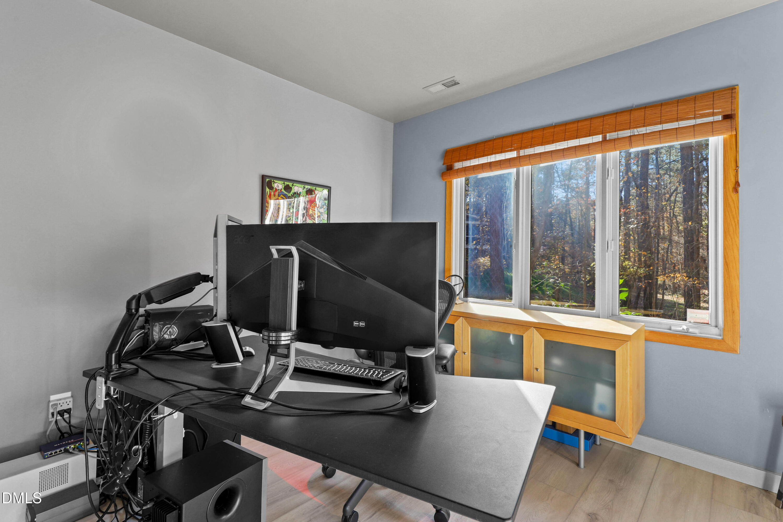 2617 Scarlet Sage Court Raleigh, NC 27613 - Photo 49 of 78 a view of workspace with wooden floor windows