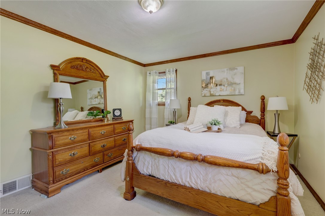 3385 West Western Reserve Road Canfield, OH 44406 - Photo 16 of 29 Carpeted bedroom with ornamental molding