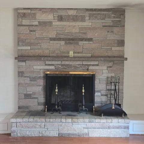 a room with fireplace