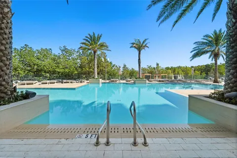 a view of a palm tree from a patio