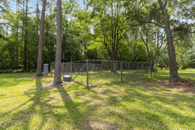 a swimming pool that is in the garden