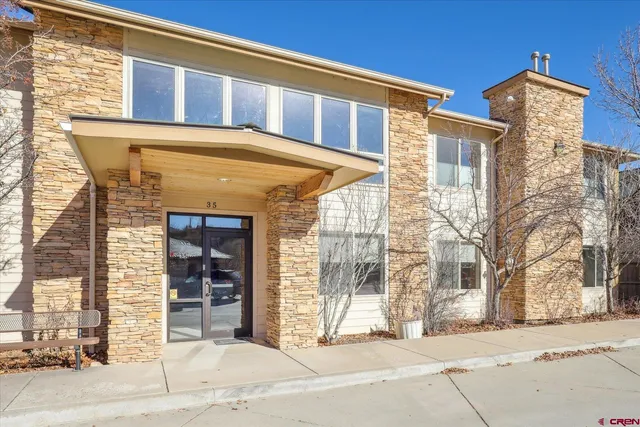 a view of a building with a street