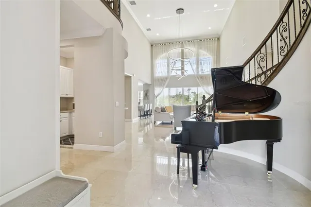 a kitchen with a sink and a large window