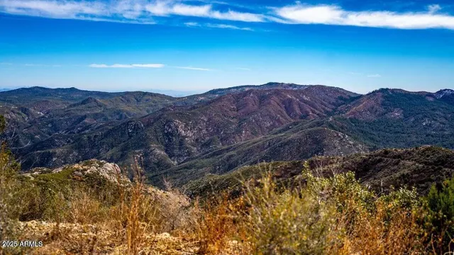 a view of a house with a mountain