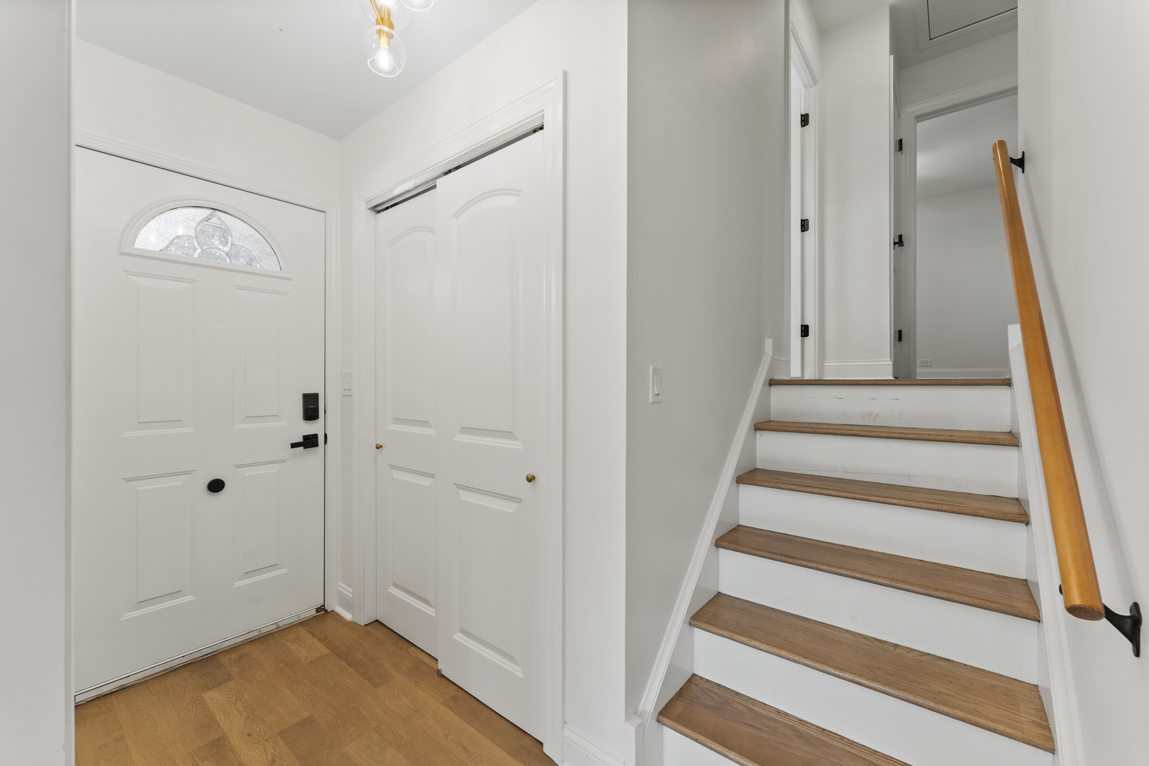 208 47th Street Western Springs, IL 60558 - Photo 11 of 53 a view of entryway with wooden floor and white door
