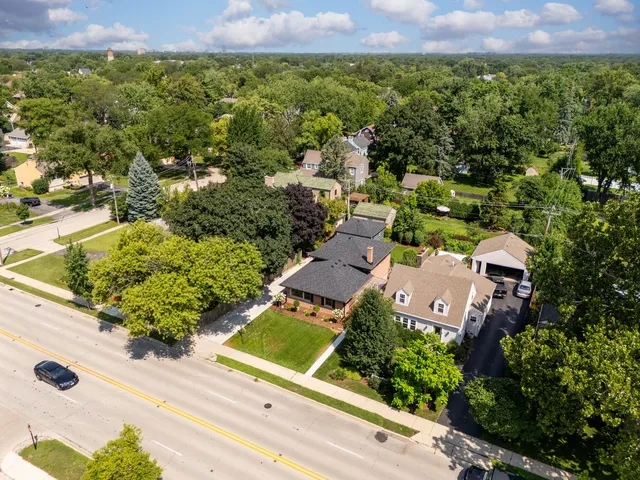an aerial view of a house