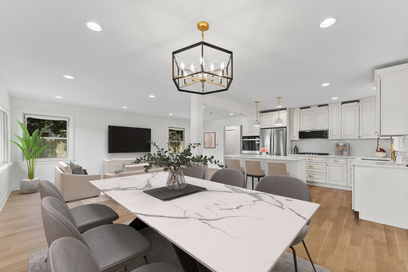208 47th Street Western Springs, IL 60558 - Photo 5 of 53 a view of a dining room with furniture window and wooden floor