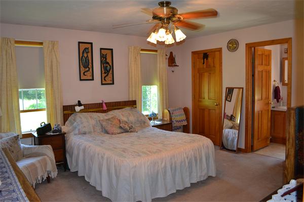 75 Irish Lane Rutland, MA 01543 - Photo 14 of 30 a bedroom with a large bed and a chandelier