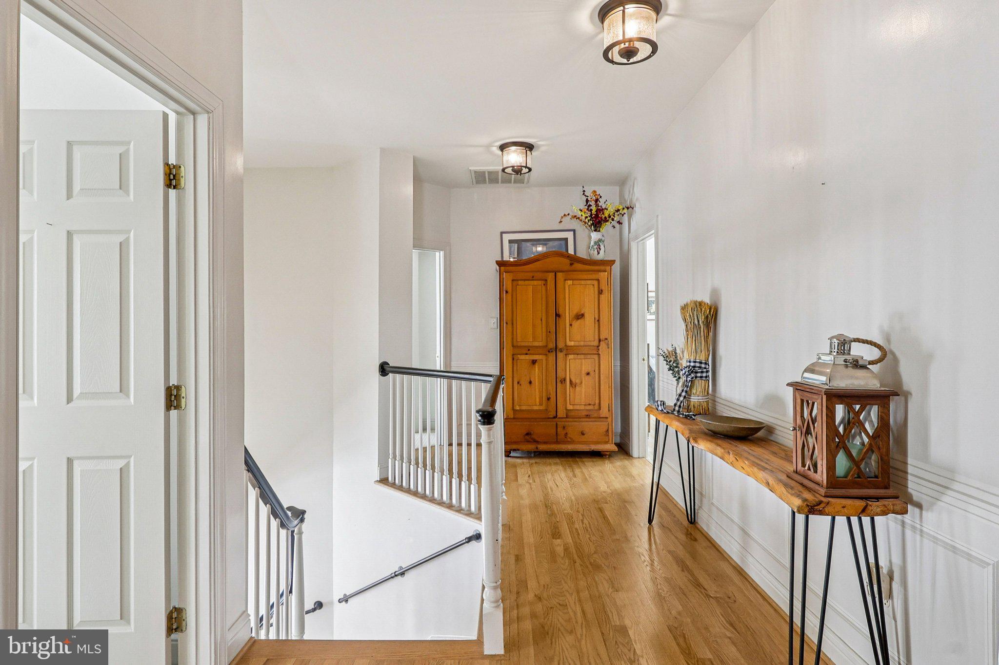 19075 Foxgreen Circle Leesburg, VA 20175 - Photo 37 of 71 a view of a hallway with wooden floor and stairs