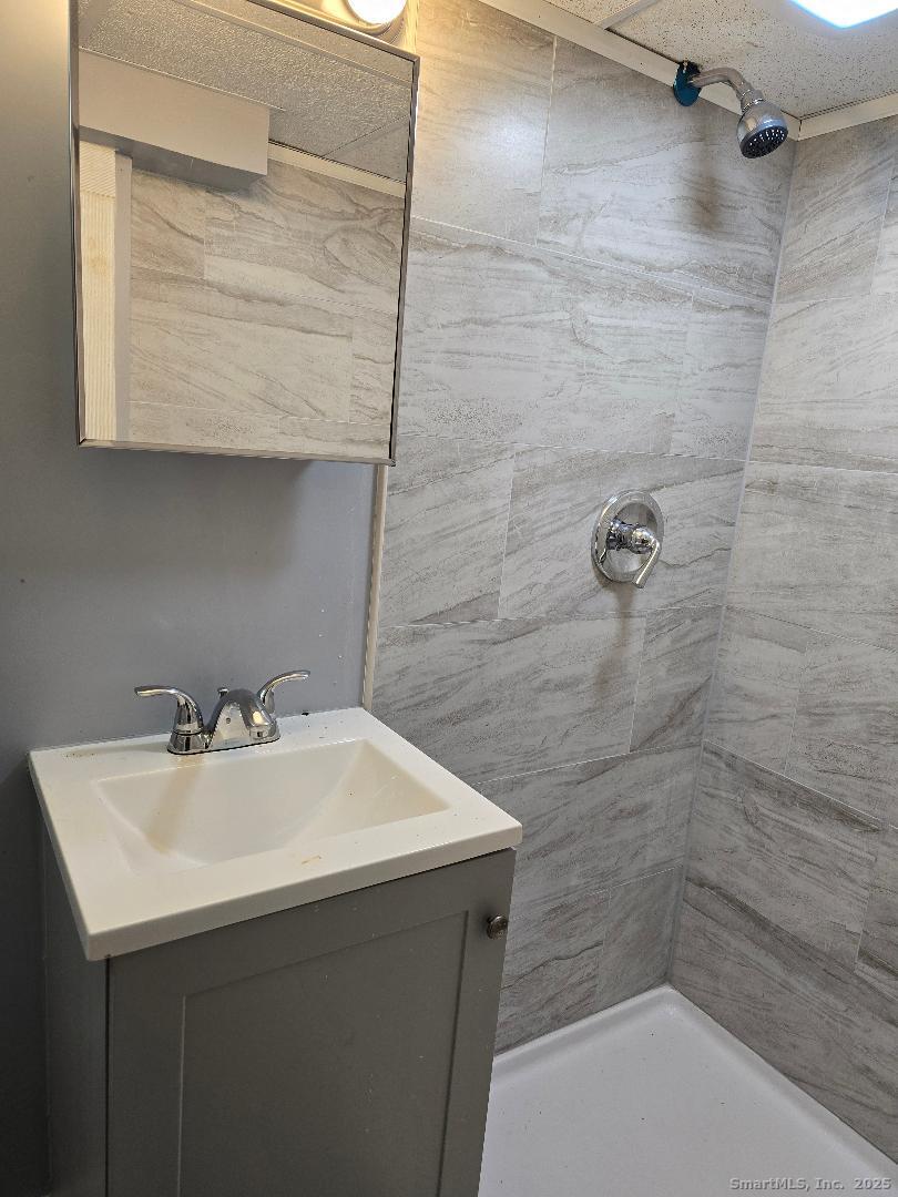 22 East Dover Street, Unit B Waterbury, CT 06706 - Photo 5 of 5 a bathroom with a sink a vanity and a shower