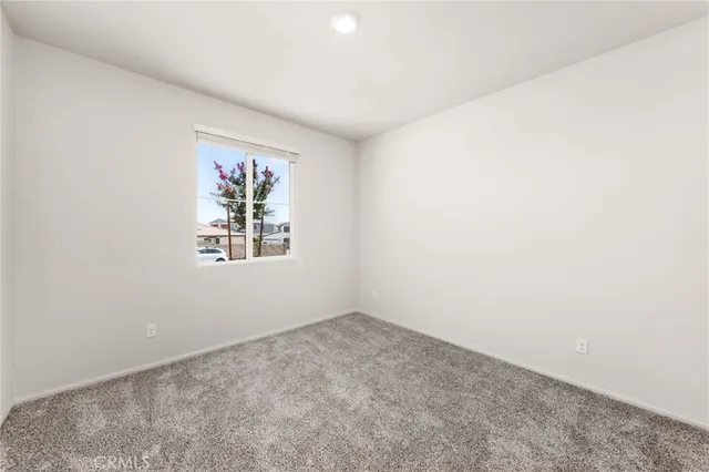 an empty room with closet