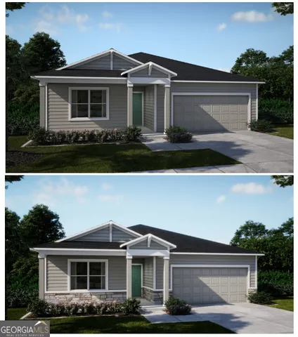 a front view of a house with yard