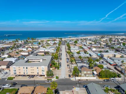 an aerial view of a city