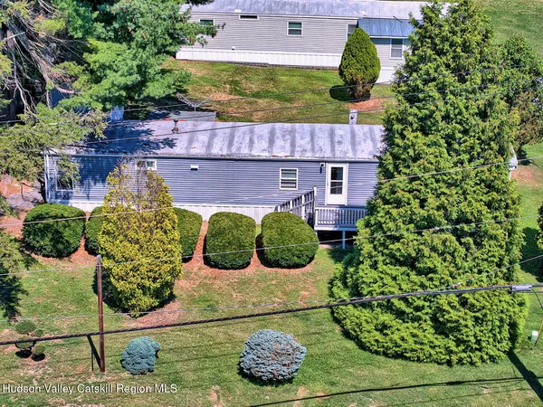 an aerial view of a house