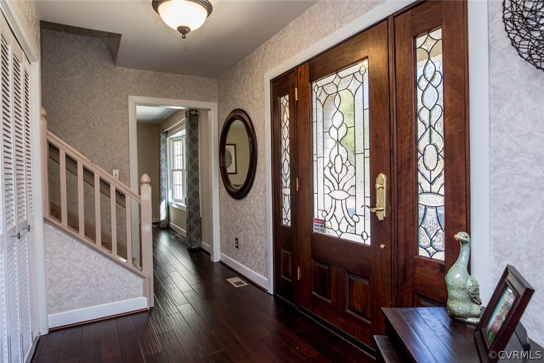 3402 Walkers Ferry Road Midlothian, VA 23112 - Photo 4 of 44 a view of entryway livingroom and hall with wooden floor