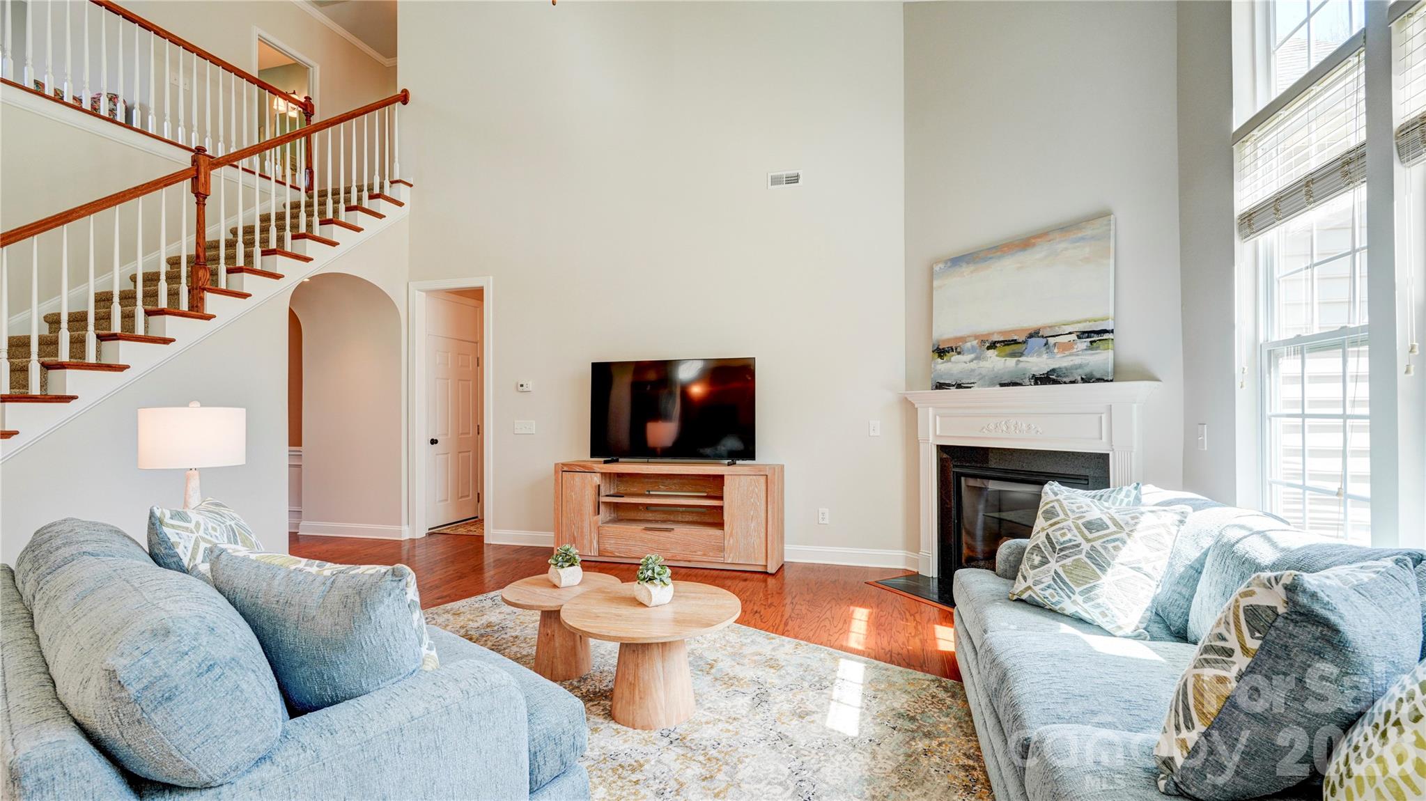 1162 Gold Rush Court Fort Mill, SC 29708 - Photo 6 of 21 a living room with furniture a fireplace and a flat screen tv