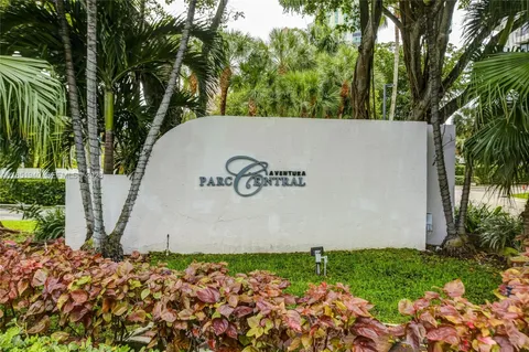 a view of a sign in a garden