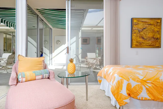 a view of a golf course with a lake