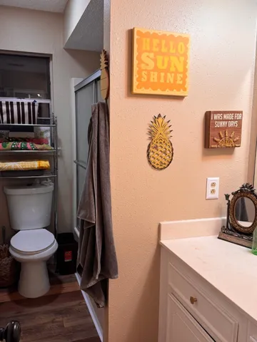 a bathroom with a toilet a sink and a mirror