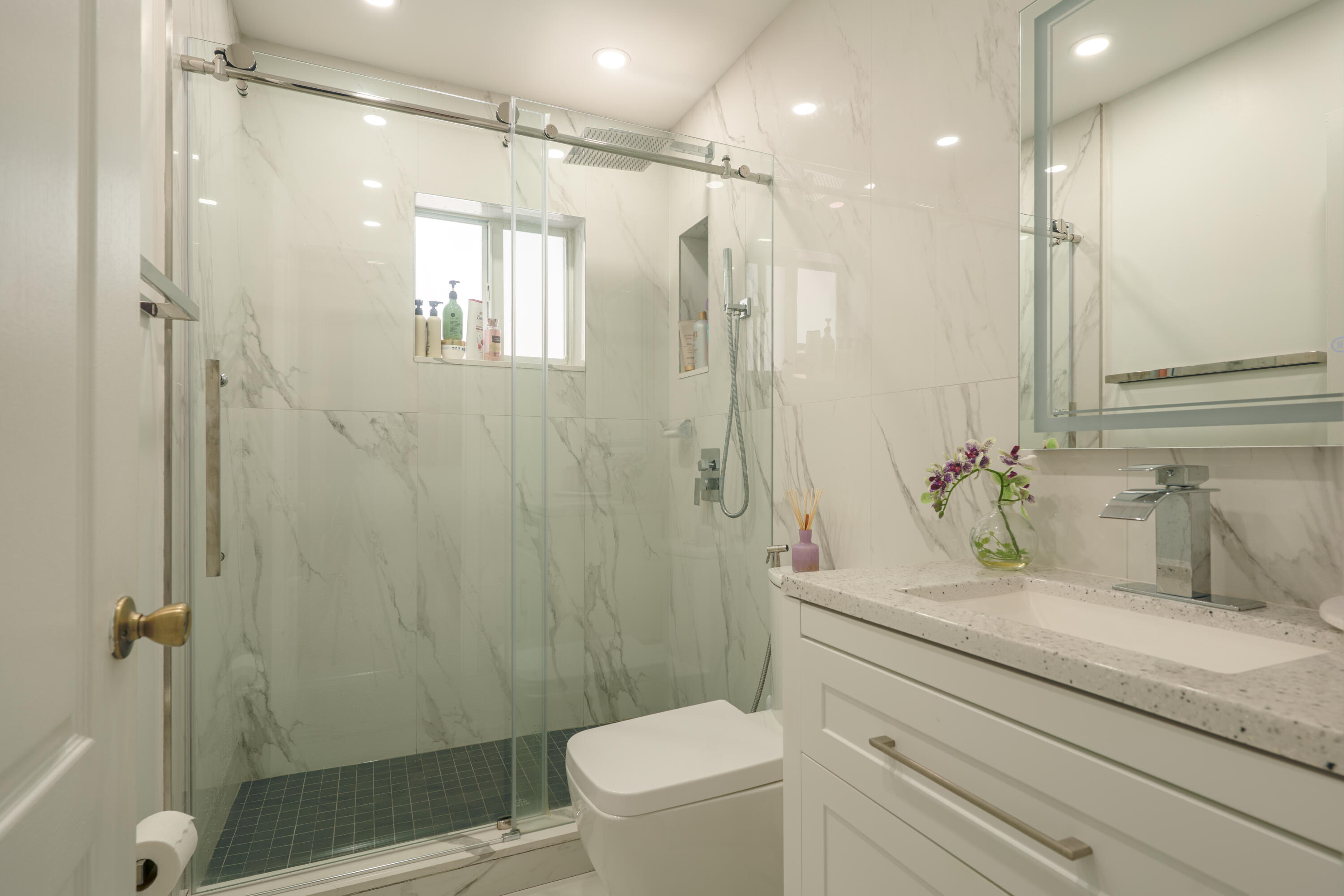 13257 Southwest 277th Terrace Homestead, FL 33032 - Photo 12 of 24 a bathroom with a granite countertop sink toilet and shower