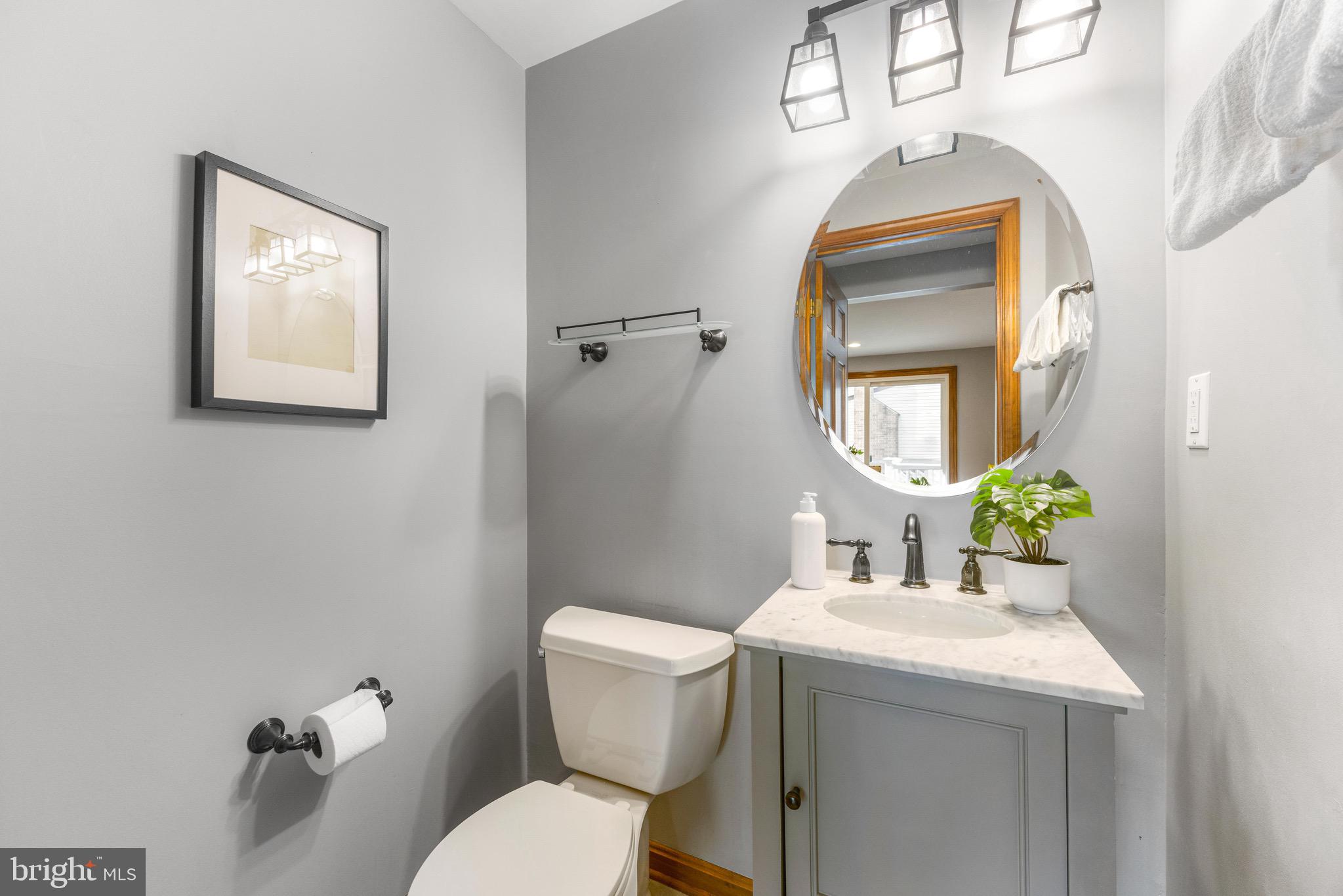 8735 Doves Fly Way Laurel, MD 20723 - Photo 29 of 64 a bathroom with a toilet a sink and mirror