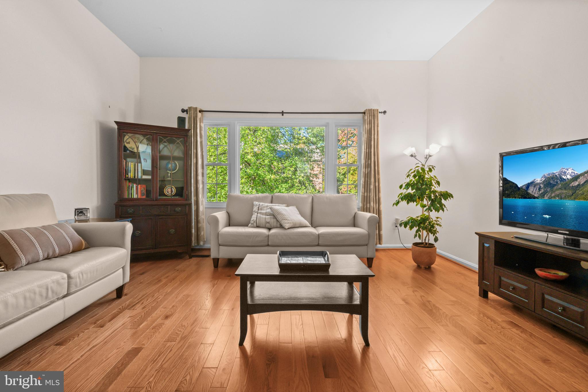 5824 Rexford Drive, Unit 731 Springfield, VA 22152 - Photo 5 of 30 a living room with furniture a large window and a fireplace