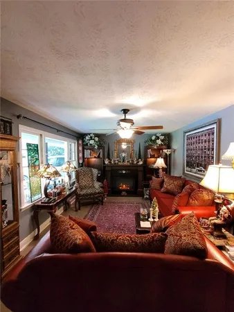 a living room filled with furniture