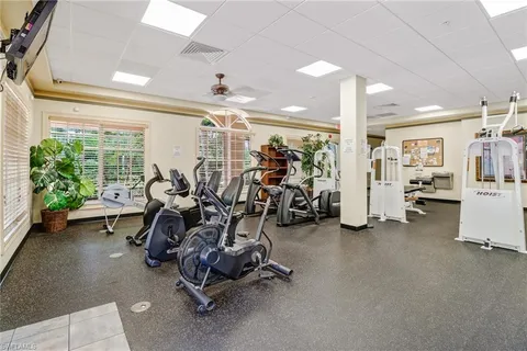 a room with gym equipment