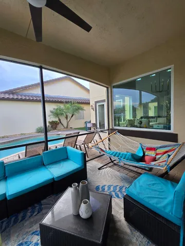 a view of lake with green space