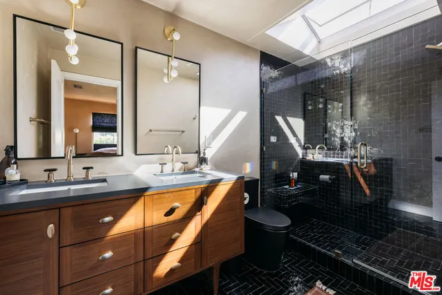 a bathroom with a shower
