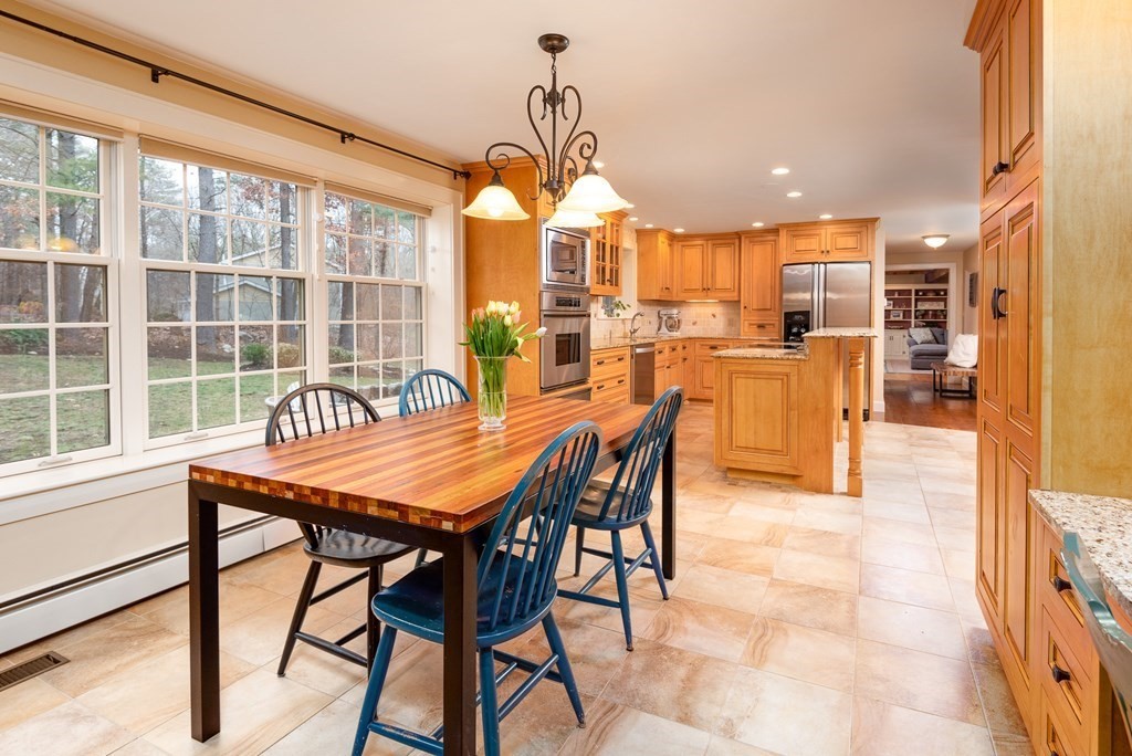 170 Saddle Hill Road Hopkinton, MA 01748 - Photo 6 of 31 a dining room with furniture a chandelier and wooden floor