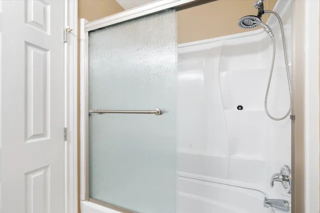 a bathroom with a shower