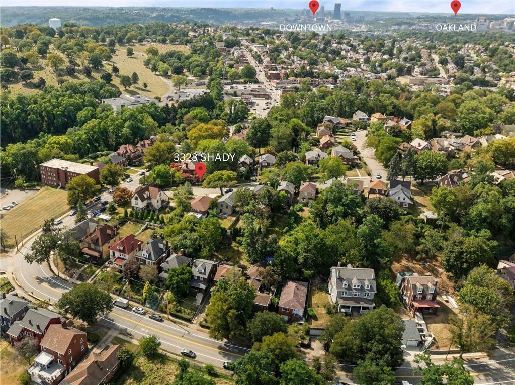 3323 Shady Ave Extension Pittsburgh, PA 15217 - Photo 41 of 45 an aerial view of residential houses with outdoor space and trees
