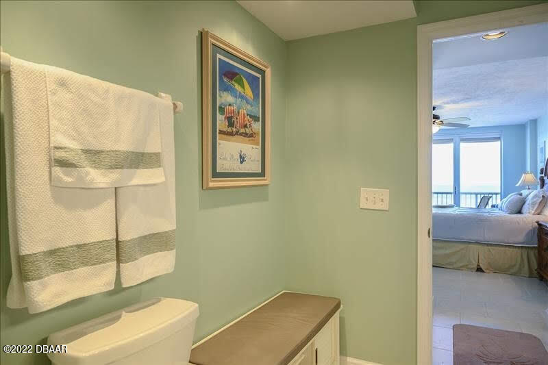 4555 South Atlantic Avenue, Unit 4207 Ponce Inlet, FL 32127 - Photo 18 of 33 a bathroom with a sink and a mirror