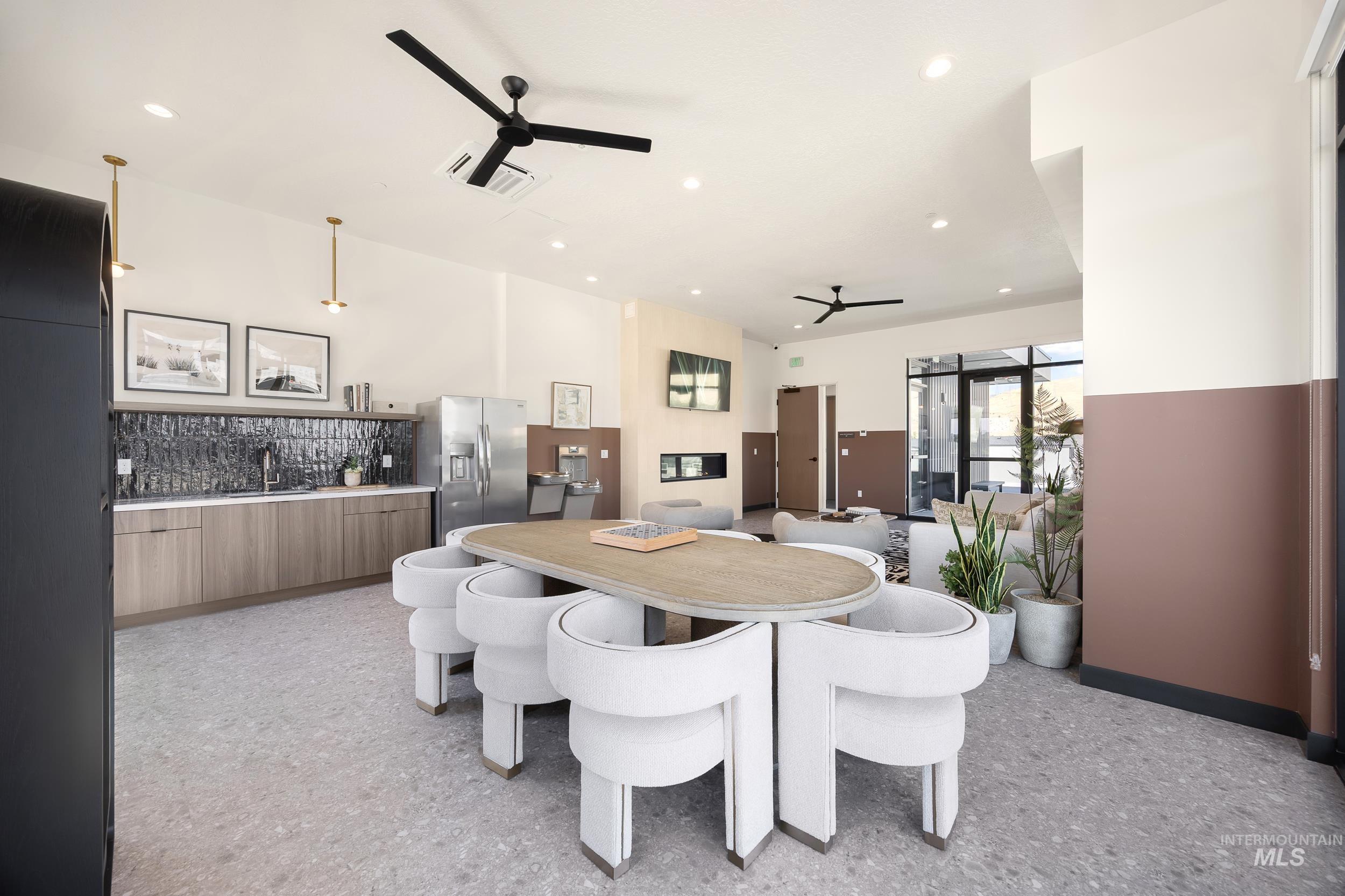 4340 East Haystack Street, Unit 305 Boise, ID 83716 - Photo 27 of 50 Dining area with a ceiling fan, recessed lighting, and light flooring