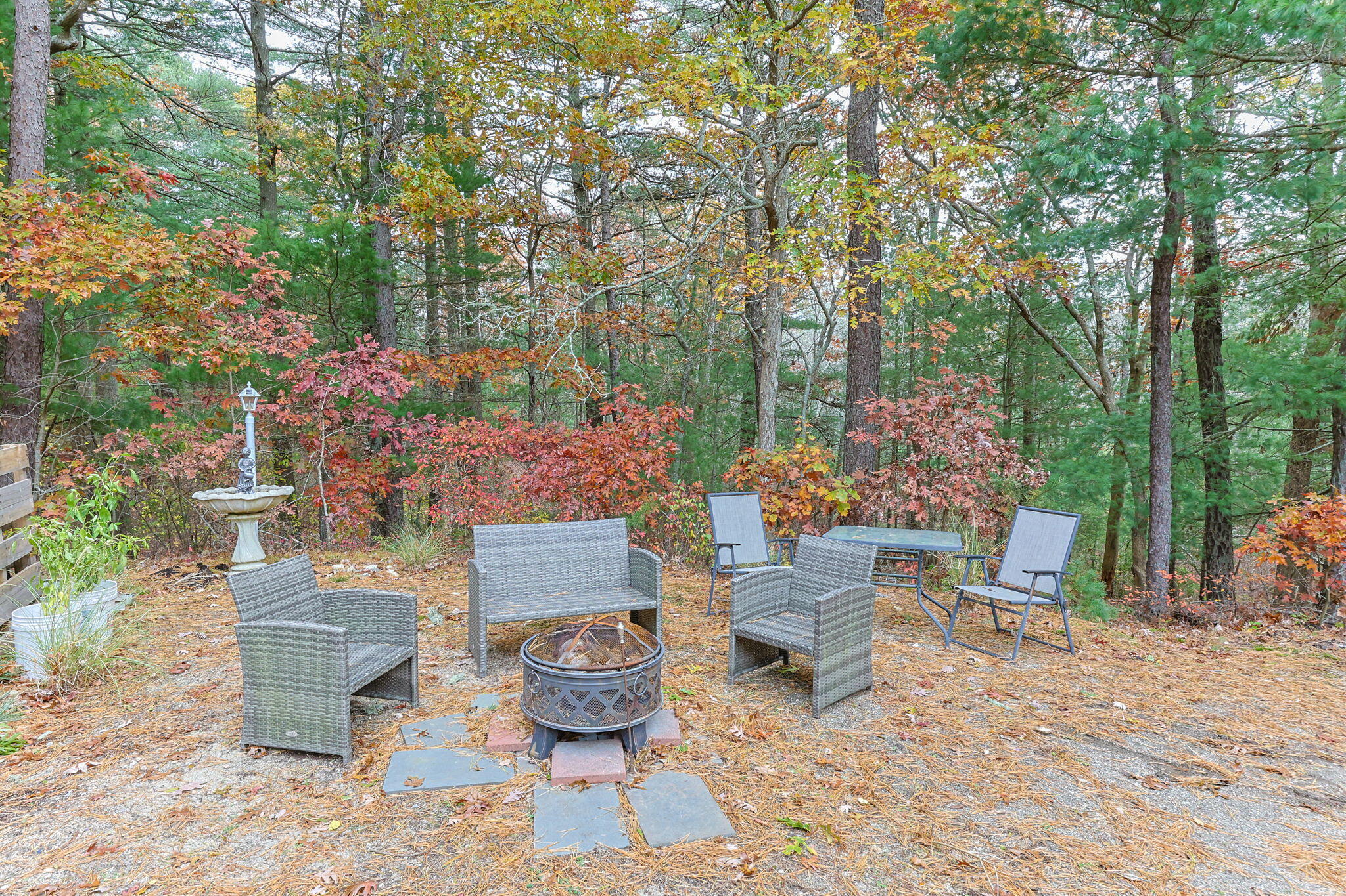 12 Beachwood Road Bourne, MA 02532 - Photo 43 of 64 a outdoor space with lots of potted plants and large trees