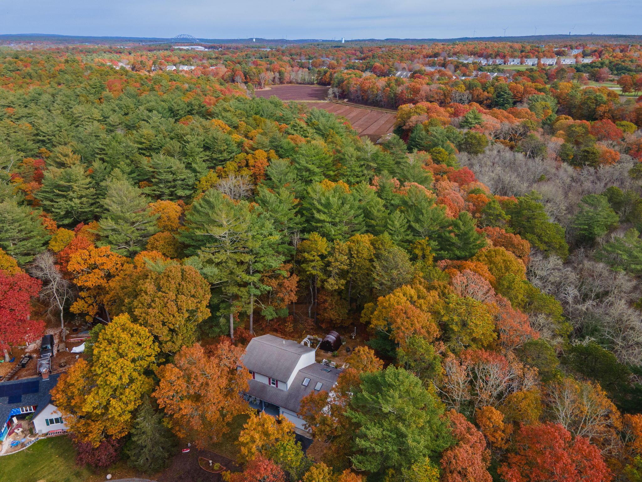 12 Beachwood Road Bourne, MA 02532 - Photo 45 of 64 an aerial view of residential houses with outdoor space and trees