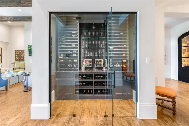 a view of a living room and dining room