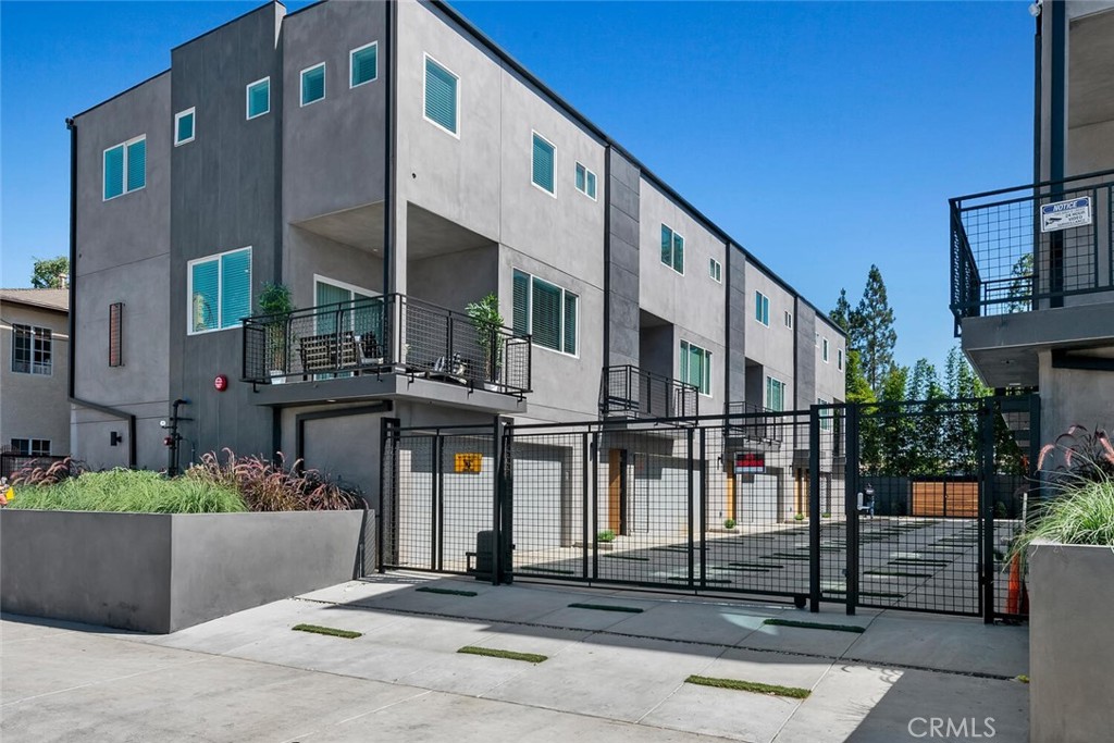 a front view of a building with street