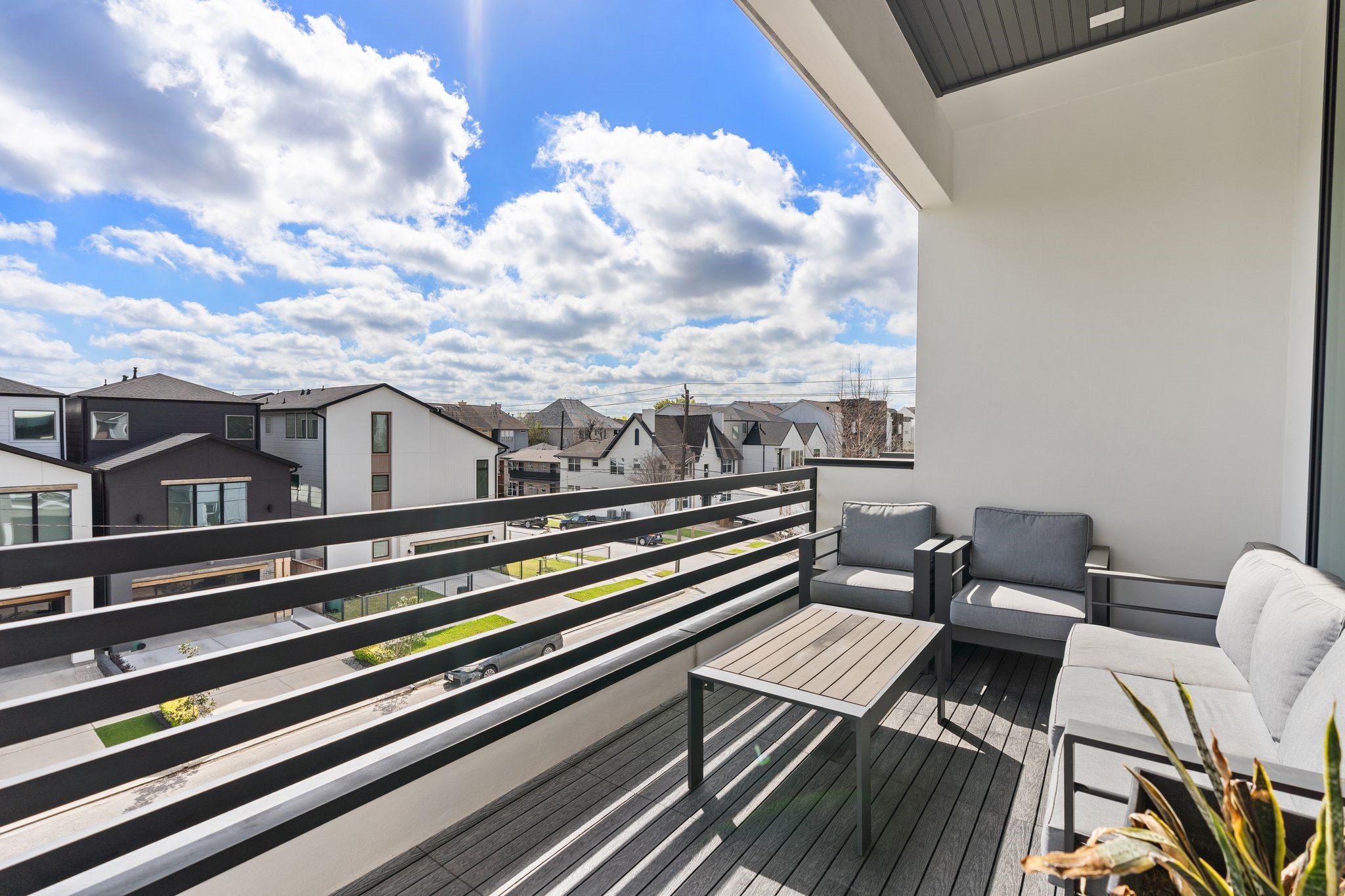 1918 Brun Street Houston, TX 77019 - Photo 32 of 43 Enjoy your own private outdoor retreat on the third level balcony just off the primary suite. This inviting space offers plenty of room for comfortable seating and is ideal for morning coffee, evening relaxation, or simply taking in the neighborhood views.