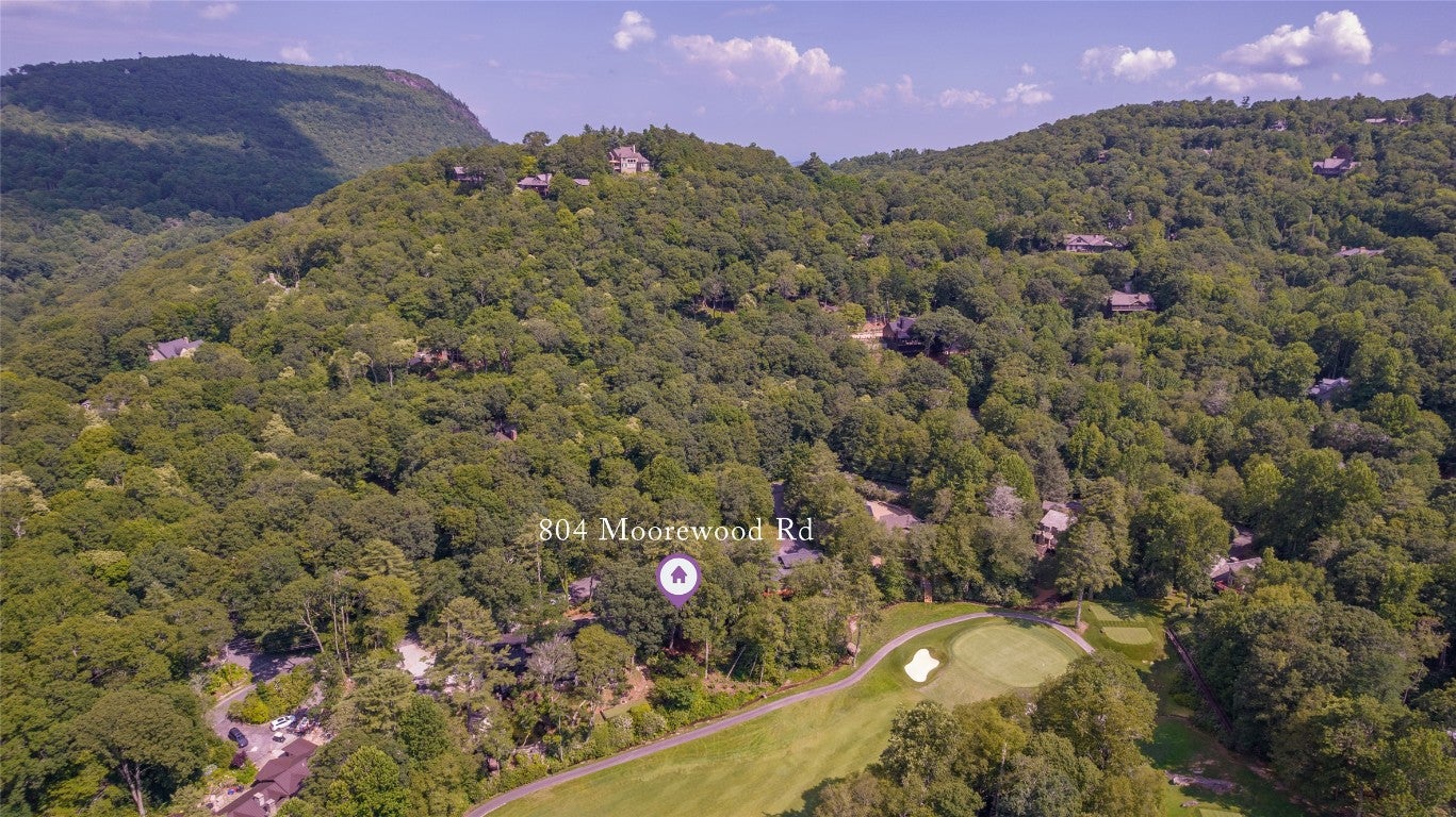 804 Moorewood Road Highlands, NC 28741 - Photo 1 of 54 Aerial view of home and fairway