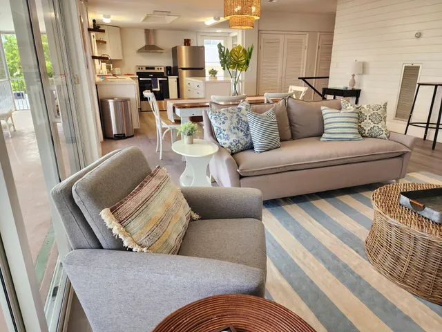 a living room with furniture and a couch