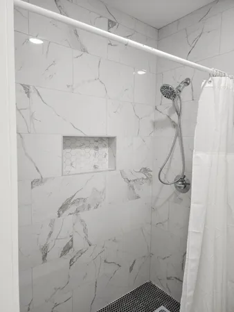 a bathroom with a shower