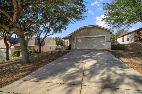 a view of road with large trees