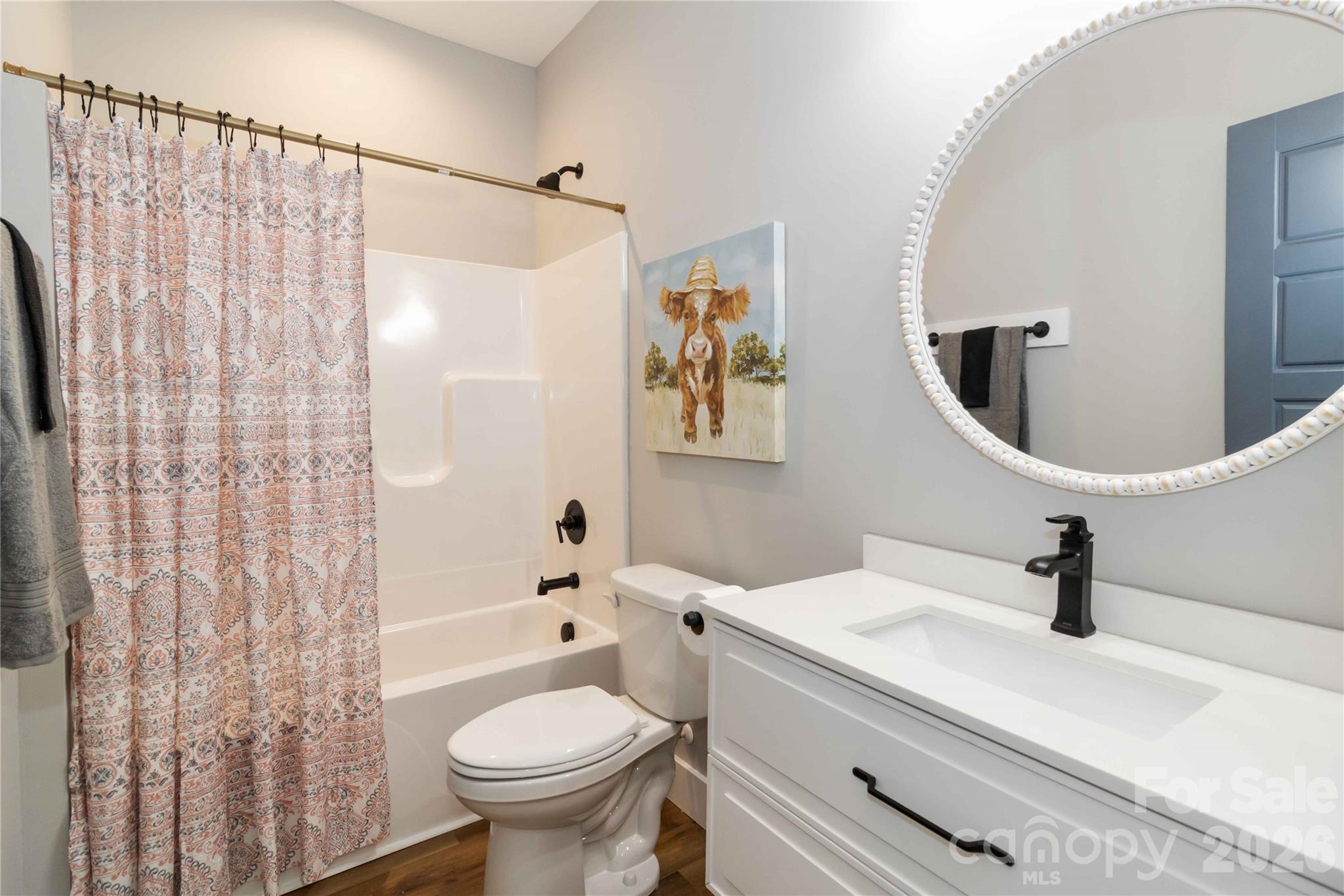 2605 Mt Prospect Road Chester, SC 29706 - Photo 12 of 35 a bathroom with a sink a toilet and shower curtain