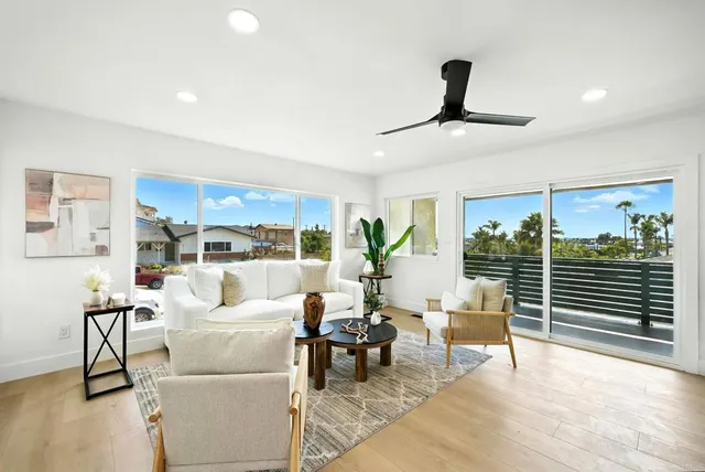 a living room with furniture