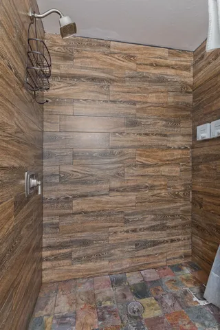 a bathroom with a shower