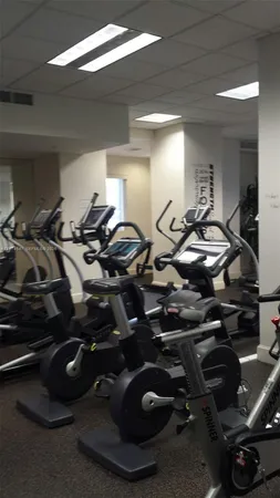 a room with gym equipment
